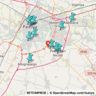 Mappa Via Gaetano Donizetti, 35020 Ponte San Nicolò PD, Italia (3.8125)