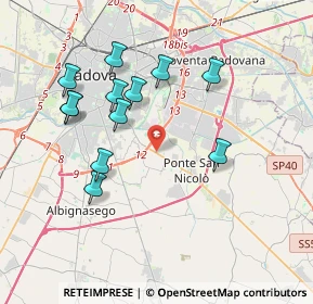 Mappa Via Gaetano Donizetti, 35020 Ponte San Nicolò PD, Italia (3.69667)