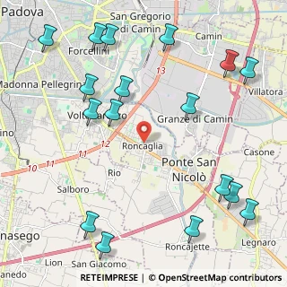 Mappa Via Massimiliano Kolbe, 35020 Ponte San Nicolò PD, Italia (2.81353)