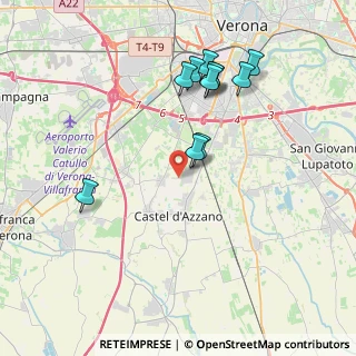 Mappa Via G. Verdi, 37135 Castel D'azzano VR, Italia (3.81636)