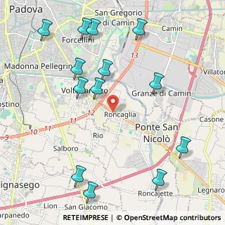 Mappa Via Giacomo Puccini, 35020 Ponte San Nicolò PD, Italia (2.54923)