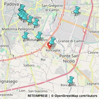 Mappa Via Giacomo Puccini, 35020 Ponte San Nicolò PD, Italia (2.93615)