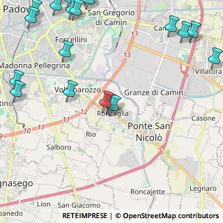 Mappa Via B. M. Kolbe, 35020 Ponte San Nicolò PD, Italia (3.3225)
