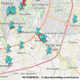 Mappa Via B. M. Kolbe, 35020 Ponte San Nicolò PD, Italia (3.2195)