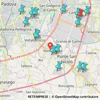 Mappa Via Guglielmo Marconi, 35020 Ponte San Nicolò PD, Italia (2.7225)