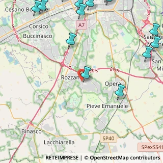 Mappa Via Guglielmo Marconi, 20089 Rozzano MI, Italia (7.21706)