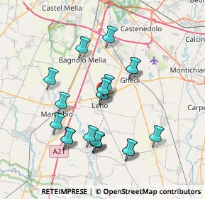 Mappa Via Umberto Nobile, 25024 Leno BS, Italia (6.7375)