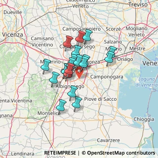 Mappa Via Vittorio Alfieri, 35020 Ponte San Nicolò PD, Italia (9.82)