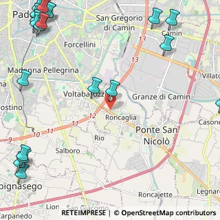 Mappa Via S. Pellico, 35020 Ponte San Nicolò PD, Italia (3.7565)