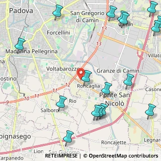 Mappa Via S. Pellico, 35020 Ponte San Nicolò PD, Italia (3.12353)