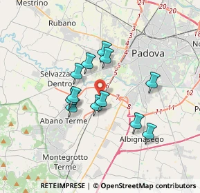 Mappa Direttissima per Abano Terme, 35142 Padova PD, Italia (2.74833)