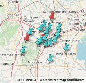 Mappa Direttissima per Abano Terme, 35142 Padova PD, Italia (9.43947)