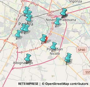 Mappa Via Silvio Pellico, 35020 Ponte San Nicolò PD, Italia (4.36313)