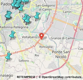 Mappa Via G. Rossa, 35020 Ponte San Nicolò PD, Italia (3.3715)
