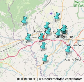 Mappa A28- Conegliano - Pordenone, 33070 Fontanafredda PN, Italia (6.24615)