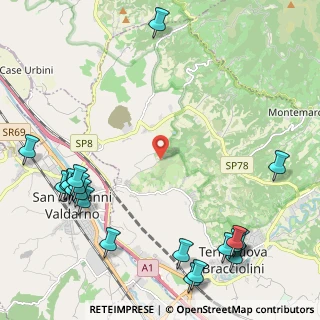 Mappa Frazione Ville - Madrigale, 52028 Terranuova Bracciolini AR, Italia (3.179)
