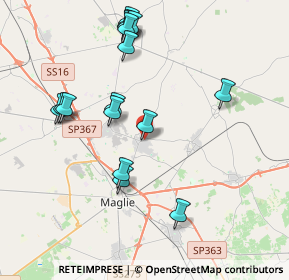 Mappa Contrada Cursi, 73024 Maglie LE, Italia (4.45375)