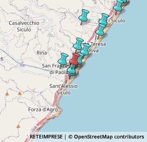 Mappa Via Agrò, 98028 Santa Teresa di Riva ME, Italia (1.96692)