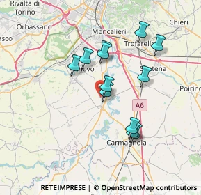 Mappa Via P. Luigi Vigada, 10041 Carignano TO, Italia (6.23167)