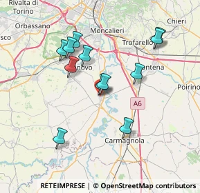 Mappa Via Lanteri Padre, 10041 Carignano TO, Italia (6.86917)