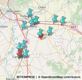 Mappa Via Cascina Mizzina, 10046 Poirino TO, Italia (7.68714)