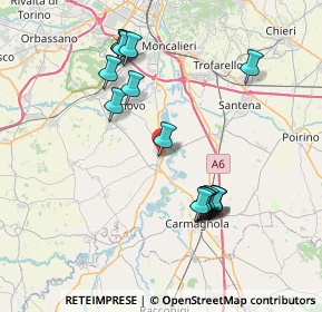 Mappa Via Borgo Vecchio, 10041 Carignano TO, Italia (7.63556)
