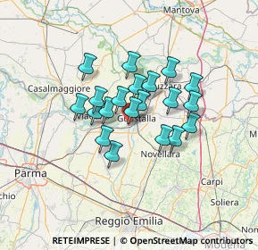 Mappa Piazza IV Novembre, 42044 Gualtieri RE, Italia (9.6975)