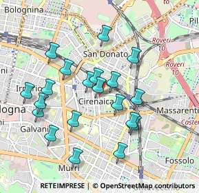 Mappa Via Sante Vincenzi, 40138 Bologna BO, Italia (0.9105)