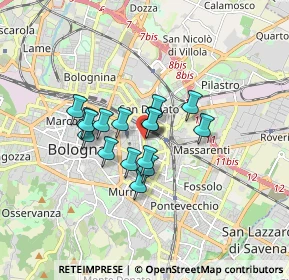 Mappa Via Sante Vincenzi, 40138 Bologna BO, Italia (1.18125)