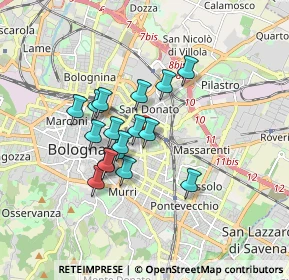 Mappa Via Sante Vincenzi, 40138 Bologna BO, Italia (1.32882)