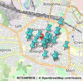 Mappa Via di Porta di Castello, 40121 Bologna BO, Italia (0.6345)
