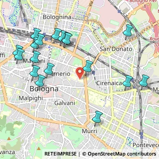 Mappa Via San Giacomo, 40126 Bologna BO, Italia (1.29167)