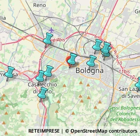 Mappa Via Montefiorino, 40128 Bologna BO, Italia (5.11286)