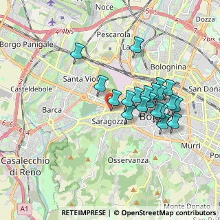 Mappa Via Nino Bixio Scota, 40124 Bologna BO, Italia (1.6195)