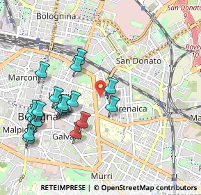 Mappa Via Faustino Malaguti, 40121 Bologna BO, Italia (1.056)