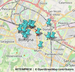 Mappa Via Faustino Malaguti, 40121 Bologna BO, Italia (1.36556)