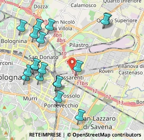 Mappa Via dello Spiraglio, 40138 Bologna BO, Italia (2.28333)