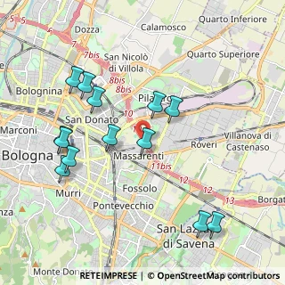 Mappa Via dello Spiraglio, 40138 Bologna BO, Italia (2.12538)
