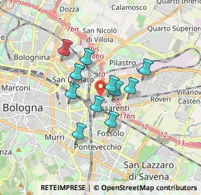 Mappa Via Scandellara, 40138 Bologna BO, Italia (1.25273)