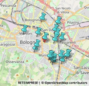 Mappa Via Giuseppe Massarenti, 40100 Bologna BO, Italia (1.5795)