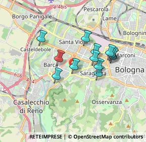 Mappa Via Antonio Francesco Ghiselli, 40134 Bologna BO, Italia (1.46923)