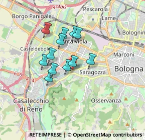 Mappa Via Antonio Francesco Ghiselli, 40134 Bologna BO, Italia (1.31583)