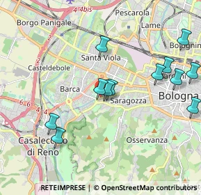 Mappa Via Antonio Francesco Ghiselli, 40134 Bologna BO, Italia (2.155)