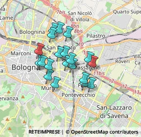 Mappa Via Azzurra, 40100 Bologna BO, Italia (1.295)