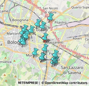 Mappa Via Azzurra, 40100 Bologna BO, Italia (1.7025)