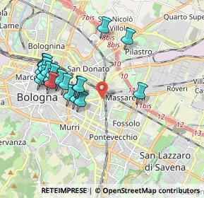 Mappa Via Azzurra, 40100 Bologna BO, Italia (1.921)