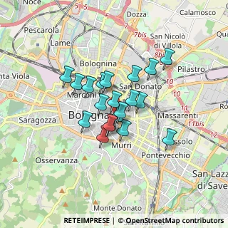 Mappa Via San Leonardo, 40126 Bologna BO, Italia (1.1855)