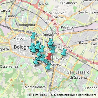 Mappa Via Manfredi Eustachio, 40138 Bologna BO, Italia (1.3165)