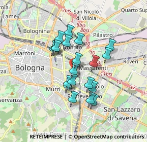 Mappa Via Vermiglia, 40138 Bologna BO, Italia (1.3935)