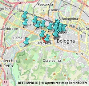 Mappa Via Antonio Zannoni, 40134 Bologna BO, Italia (1.35889)